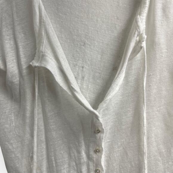 Majestic Paris White Linen Top Cardigan Size 2 Distressed - Picture 3 of 8